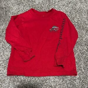 Vineyard Vines Kids Red Graphic Long Sleeve Tee
